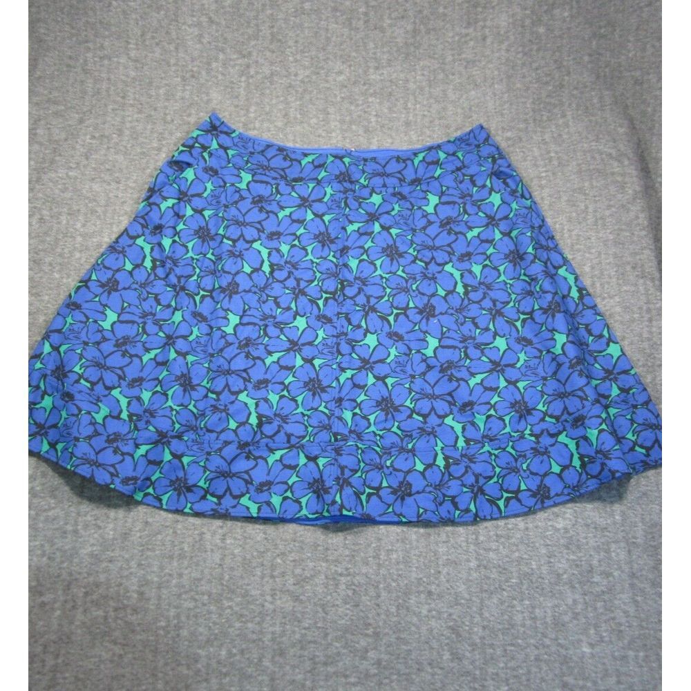 Lane Bryant Modernist A-Line Skirt Womens 26 Blue Green Floral Stretch‎ Pockets